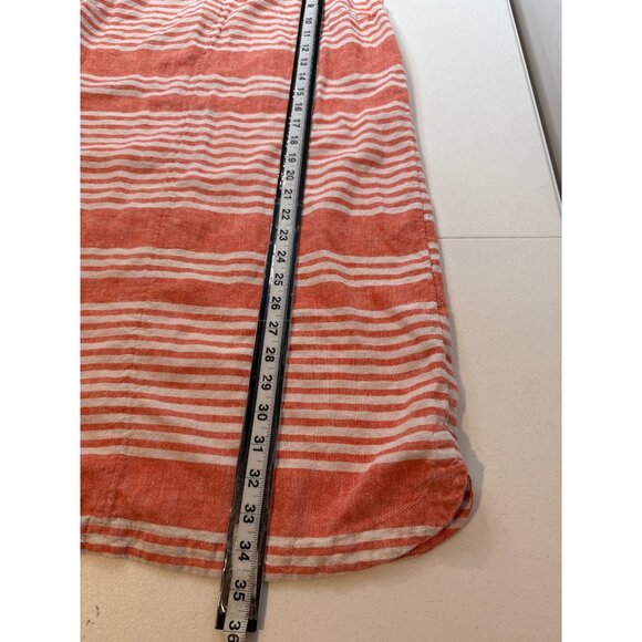Old Navy Linen Blend Tank Dress Womens Large Pink White Striped Coastal Beach - Picture 8 of 9